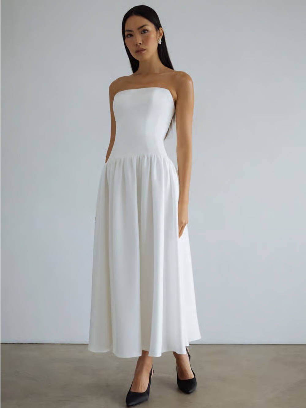 Jenny Yoo Joanna Strapless Midi Dress